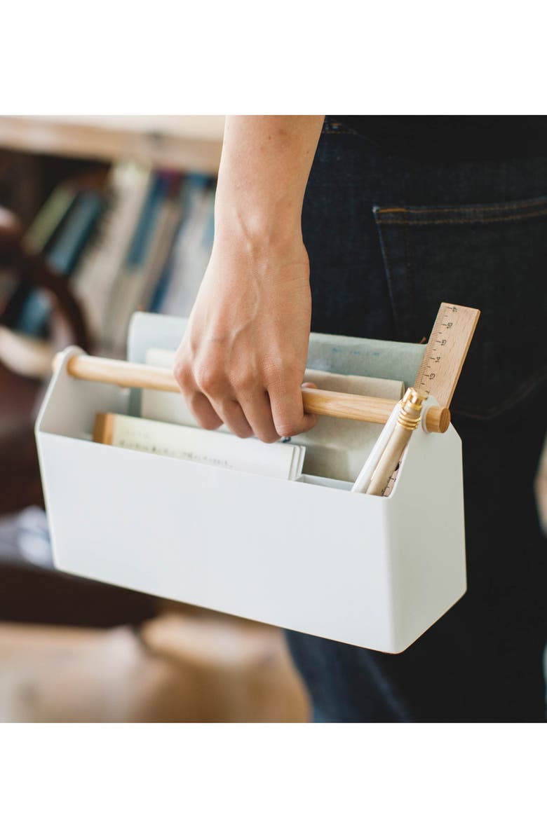 Yamazaki Tosca Desk Organizer, Alternate, color, White