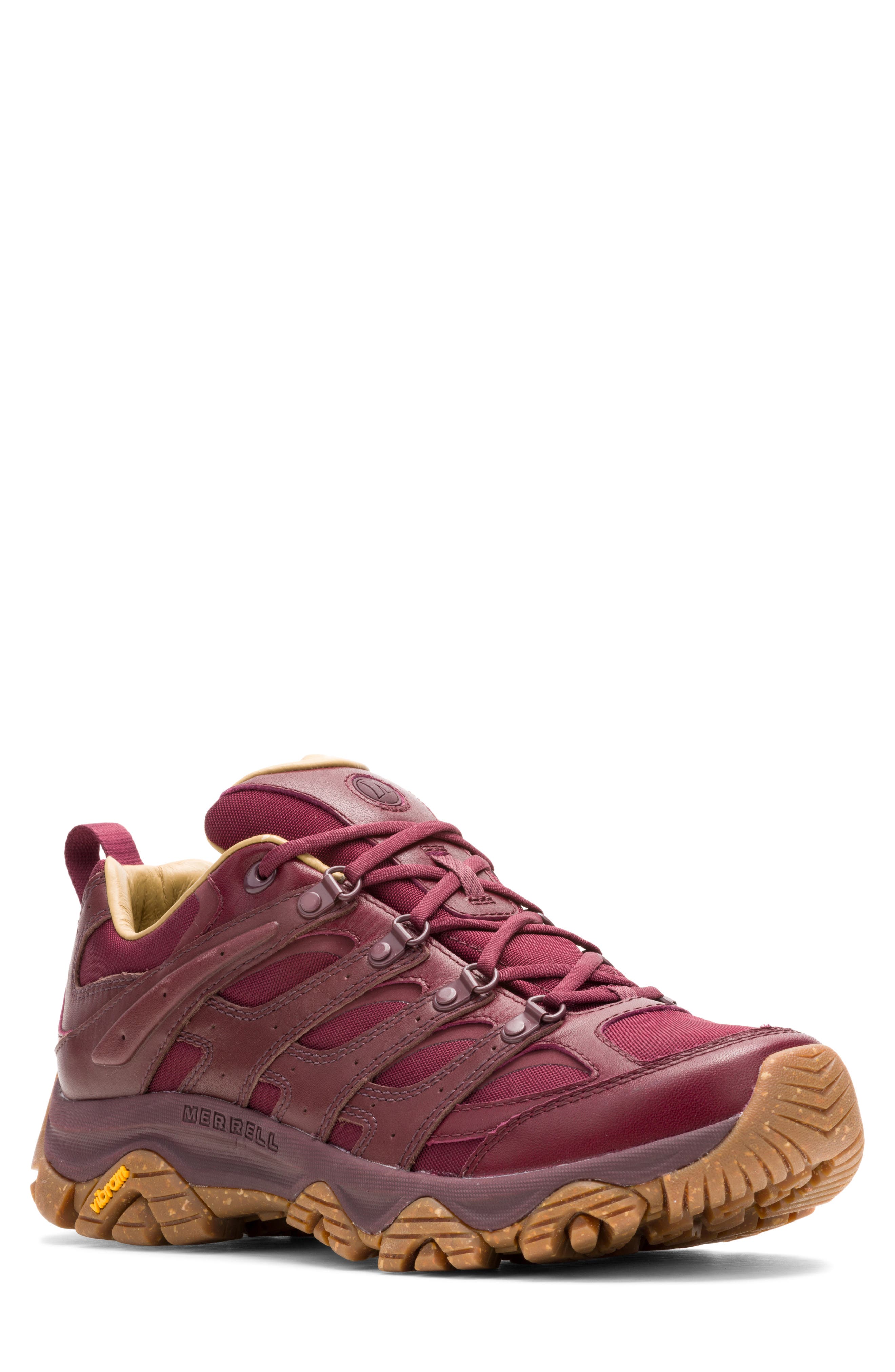 Moab 3 Luxe Leather Hiking Shoe, Main, color, VINO