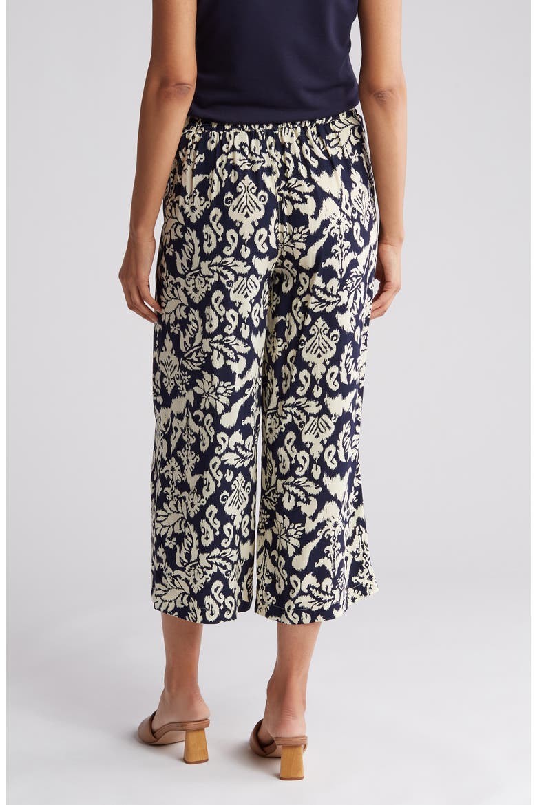 Ankle Crop Wide Leg Palazzo Pants, Alternate, color, INDIGO IVORY BATIK