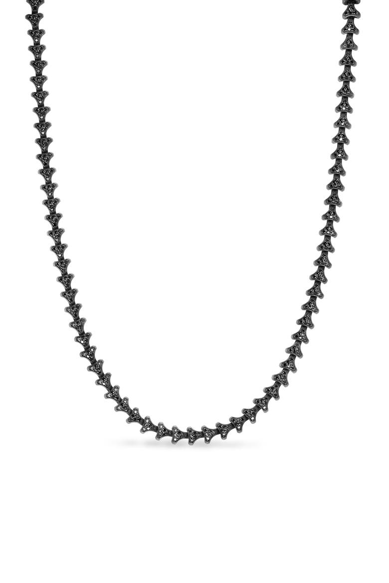 Men's Armory Link Necklace, Black Titanium with Black Diamonds, 7.5mm, Main, color, ALTERNATIVE MATERIAL
