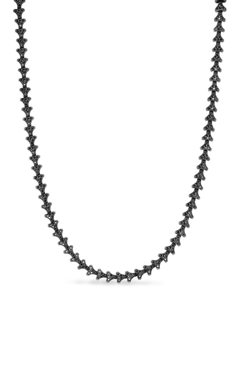 David Yurman Men's Armory Link Necklace, Black Titanium with Black Diamonds, 7.5mm, Main, color, Alternative Material