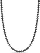 David Yurman Men's Armory Link Necklace, Black Titanium with Black Diamonds, 7.5mm