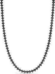 David Yurman Men's Armory Link Necklace, Black Titanium with Black Diamonds, 7.5mm