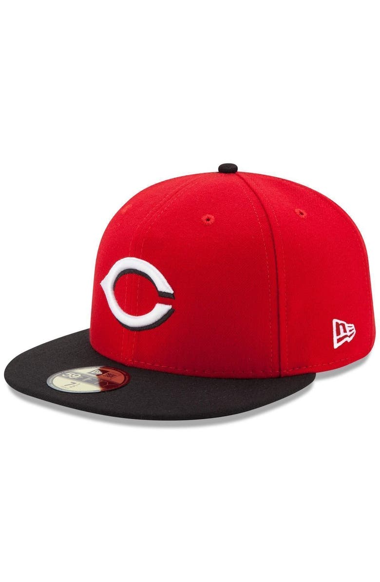 New Era Men's New Era Red/Black Cincinnati Reds Road Authentic Collection On-Field 59FIFTY Fitted Hat, Main, color, Red