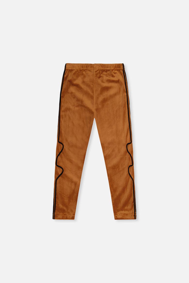 Velvet Shimmer Finish Heart Appliqué Leggings, Alternate, color, Brown