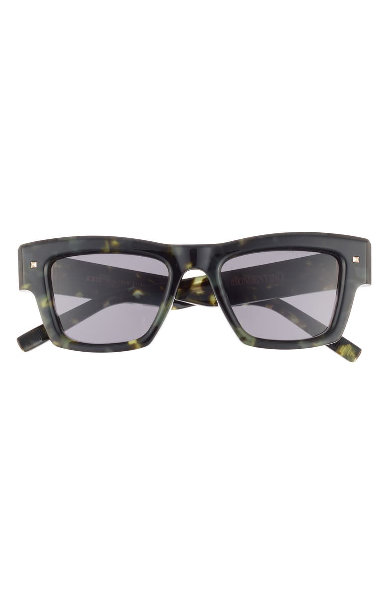 Valentino 50mm Rectangular Sunglasses, Main, color, Havana Havana Grey