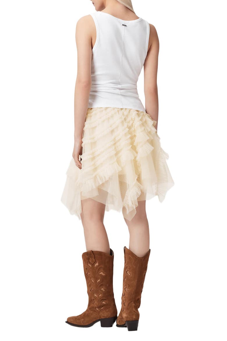 Jayde Handkerchief Hem Tulle Skirt, Alternate, color, TOFU WHITE