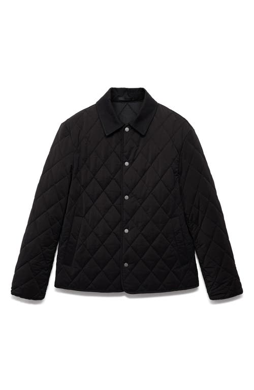 Mango Water Repellent Quilted Jacket In Black