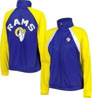 G-III 4HER BY CARL BANKS Women's G-III 4Her by Carl Banks Royal/Gold Los Angeles Rams Confetti Raglan Full-Zip Track Jacket