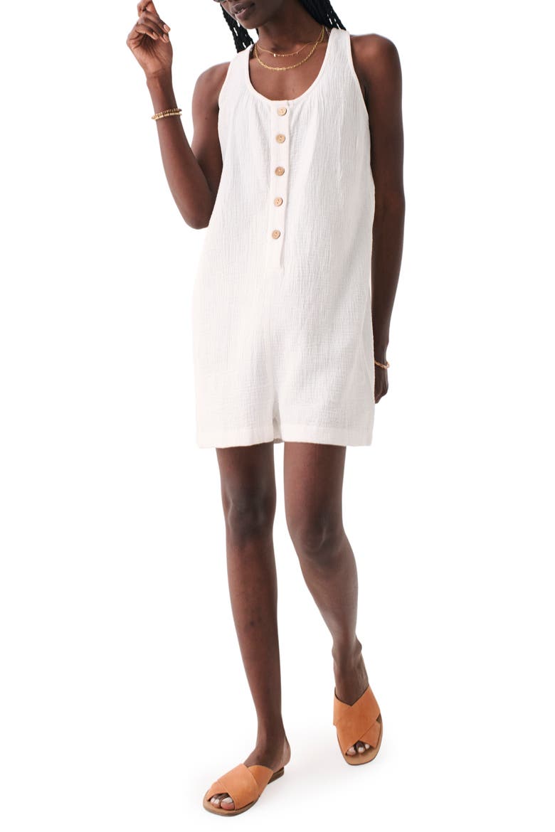 Jamesport Dream Cotton Gauze Romper, Main, color, WHITE