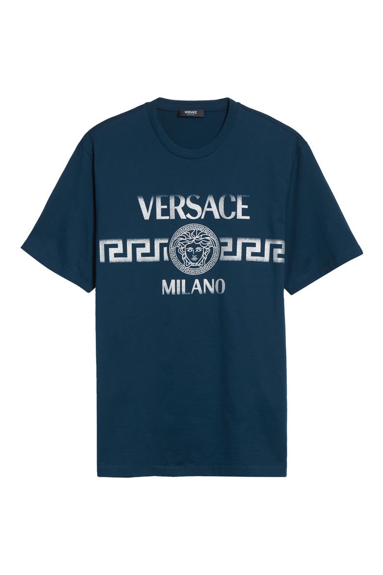 Medusa Glitter Compact Cotton Jersey Graphic T-Shirt, Alternate, color, PETROL BLUE