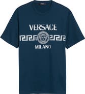 Versace Medusa Glitter Compact Cotton Jersey Graphic T-Shirt
