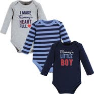 Hudson Baby Cotton Long-Sleeve Bodysuit 3Pk