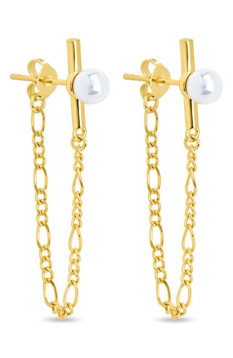 Tristan Faux Pearl Chain Drop Earrings