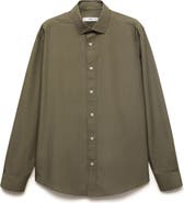 MANGO Solid Regular Fit Button-Up Shirt