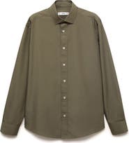 MANGO Solid Regular Fit Button-Up Shirt