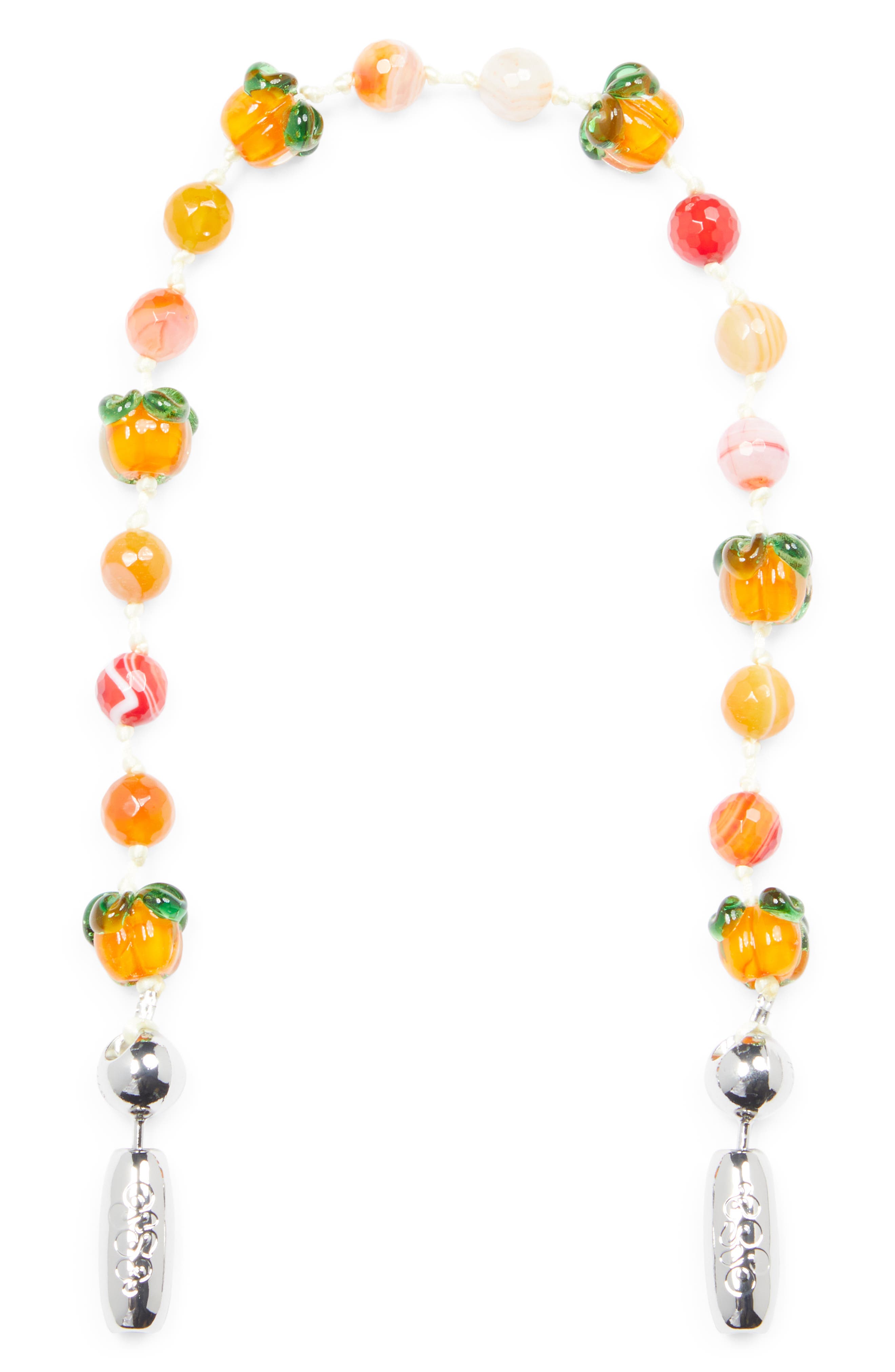 Persimmon Beaded Wrist Strap, Main, color, PERSIMMON