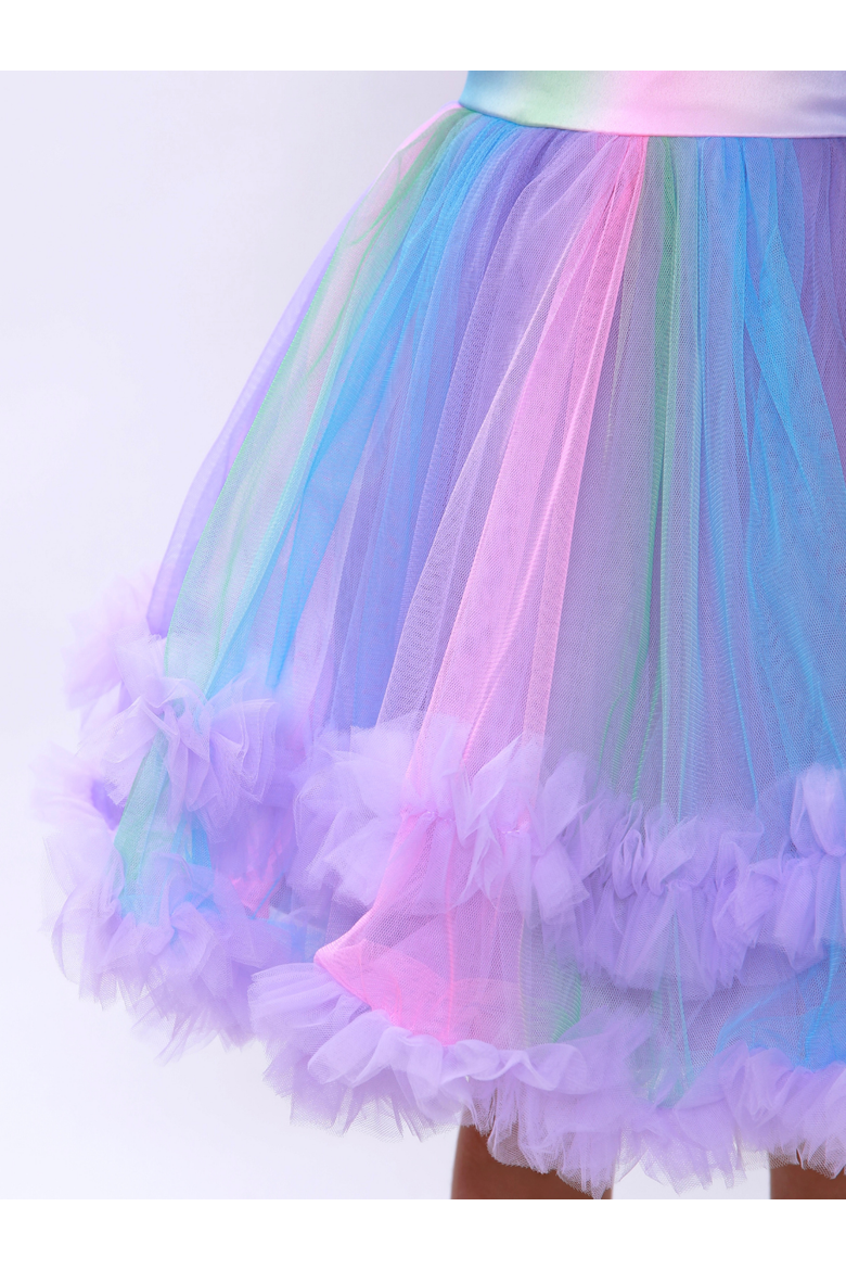 Princess Twirl Rainbow Tulle Ruffle Dress, Alternate, color, Purple