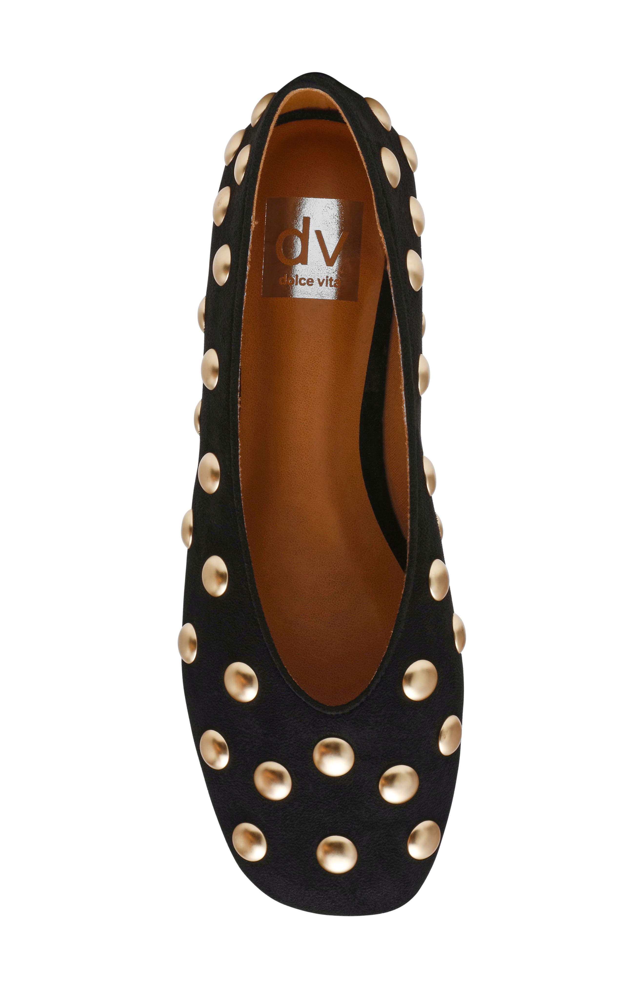 DV by Dolce Vita Karma Stud Ballet Flat, Alternate, color, Black