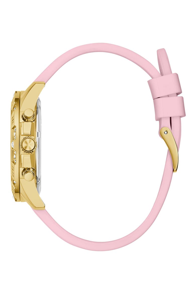 Pink Multifunction Crystal Silicone Strap Watch, 40mm, Alternate, color, PINK