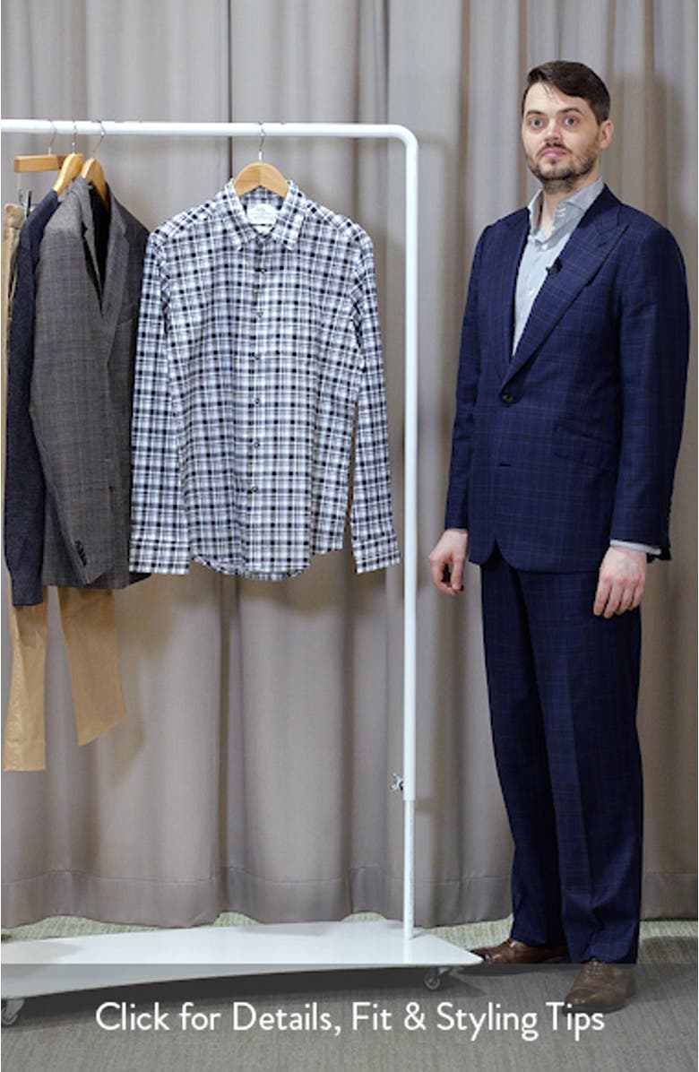 Slim Fit Plaid Reworked Cotton Button-Up Shirt, sales video thumbnail