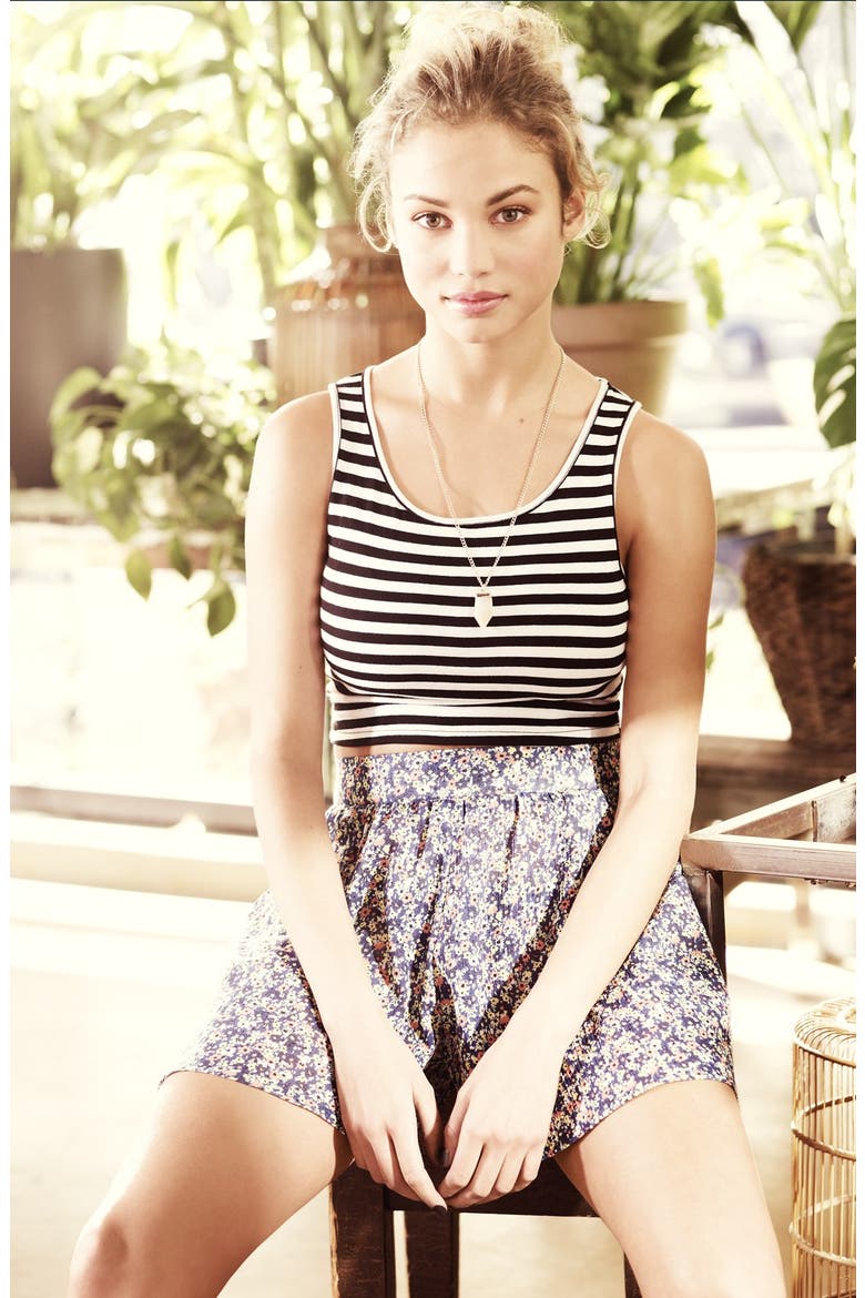 Crop Tank, Alternate, color, BLACK/ WHITE EVEN STRIPE