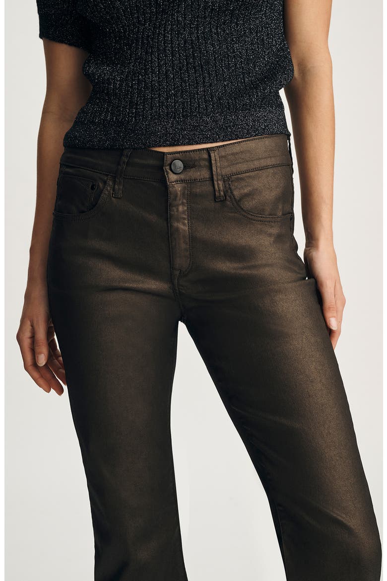 Vicky Mid Rise Bootcut Jeans, Alternate, color, BROWN SHINY GOLD PREMIUM