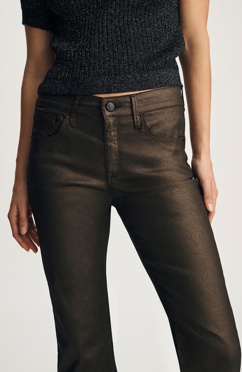 Mavi Jeans Vicky Mid Rise Bootcut Jeans, Alternate, color, Brown Shiny Gold Premium