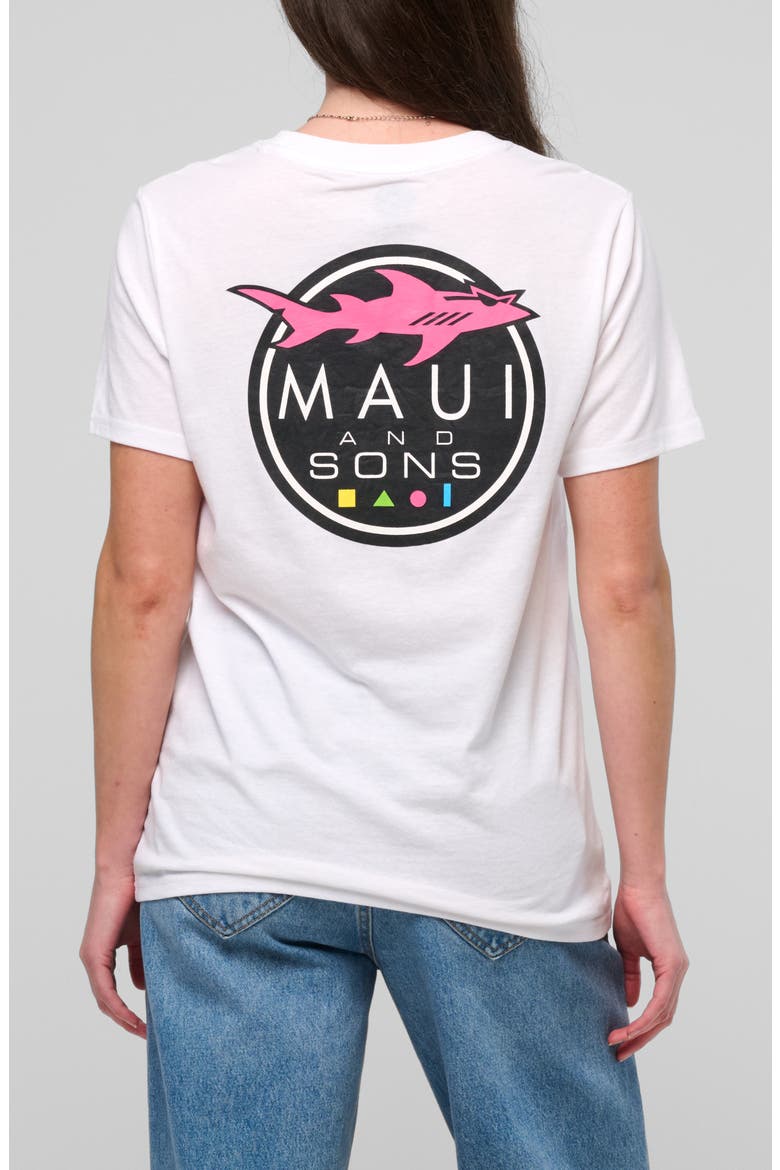 Shark Logo Graphic T-Shirt, Alternate, color, WHITE