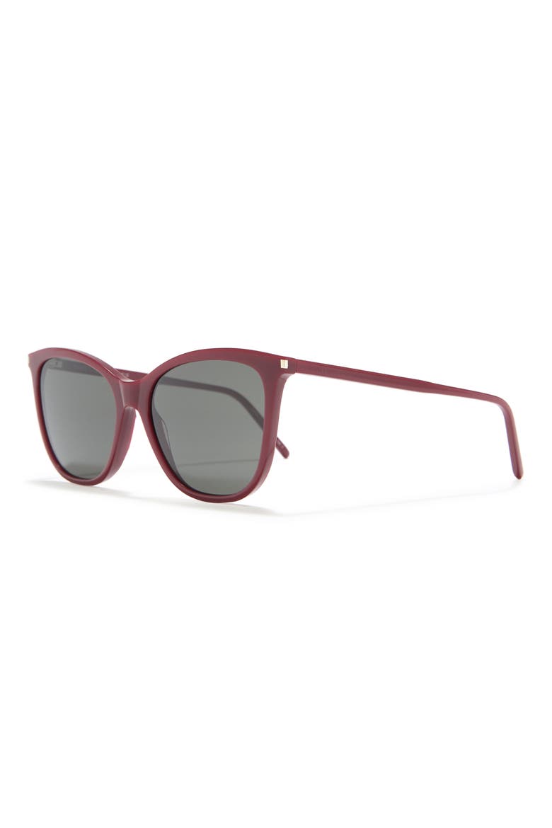 55mm Cat Eye Sunglasses, Alternate, color, BURGUNDY GREY/GRY
