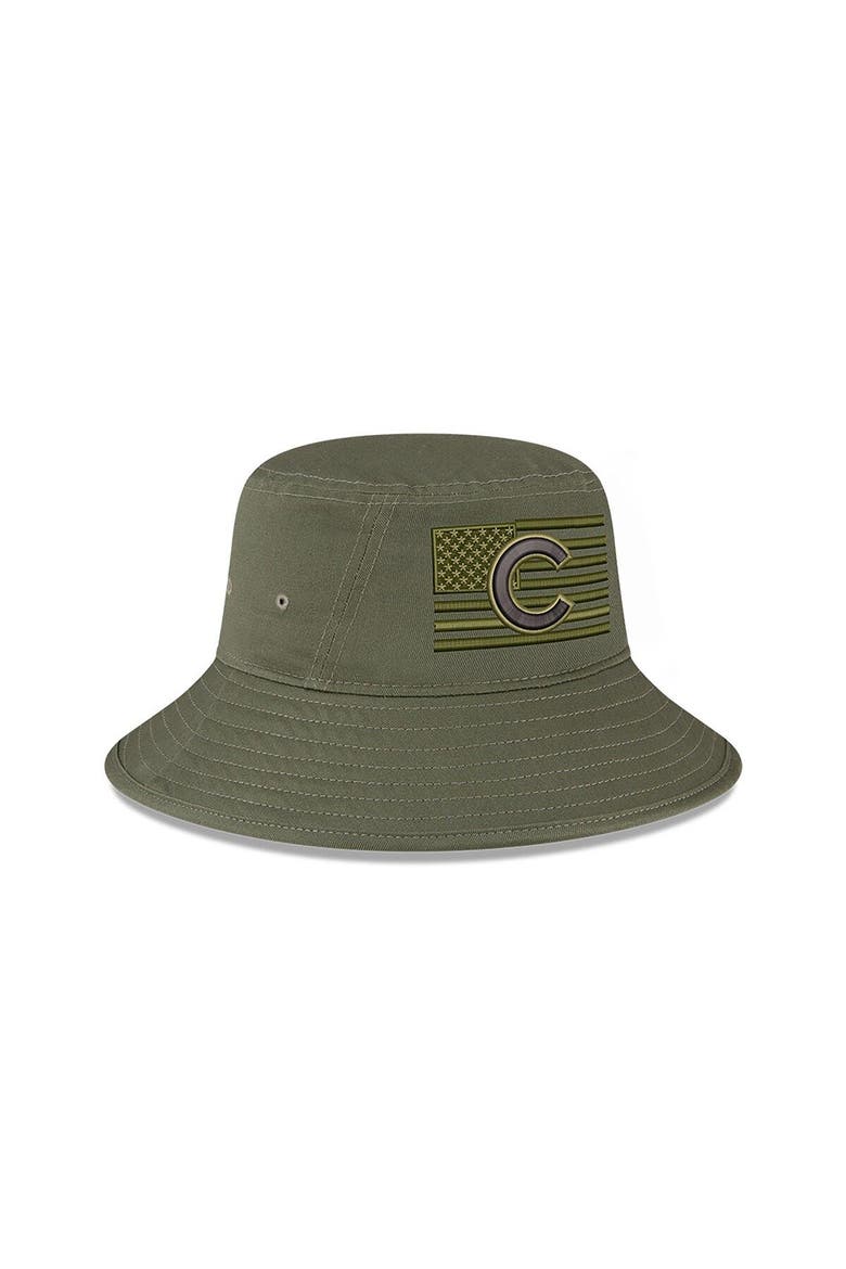 Men's New Era  Green Chicago Cubs 2023 Armed Forces Day Bucket Hat, Alternate, color, Green