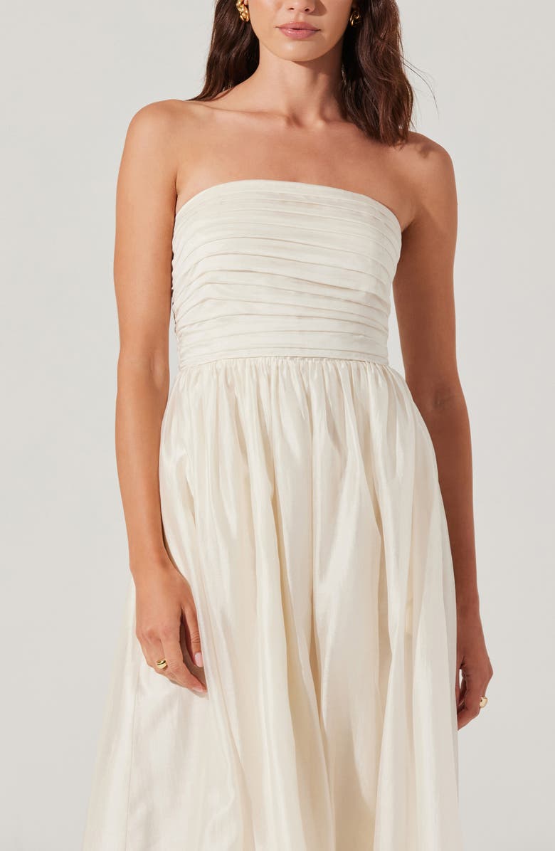 ASTR the Label Aneesha Bow Back Strapless Midi Dress, Alternate, color, 