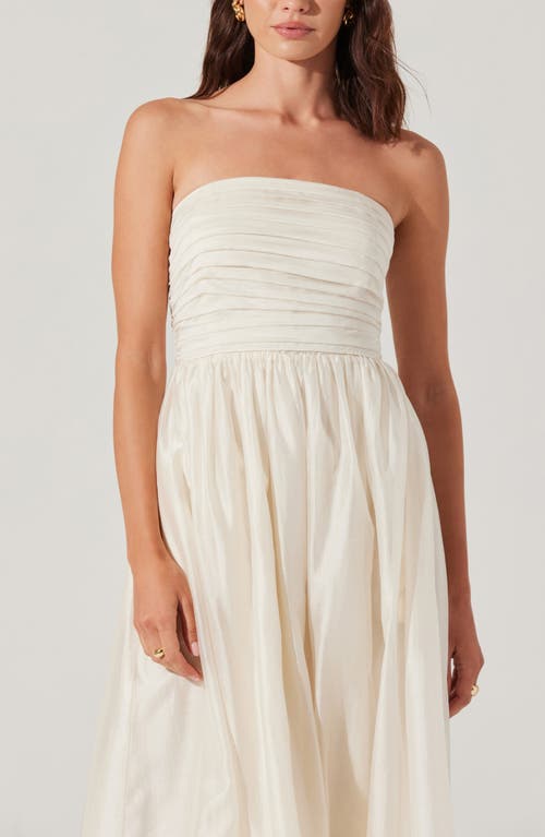Astr The Label Aneesha Bow Back Strapless Midi Dress In White