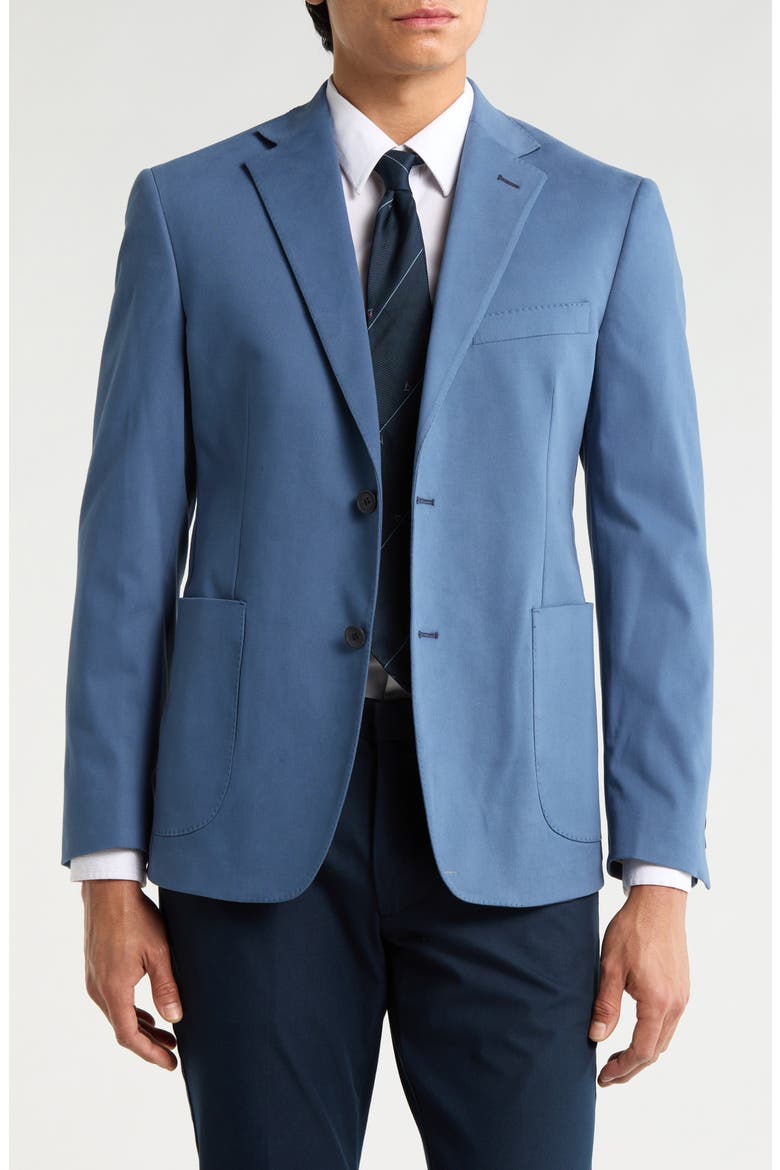 Two-Button Stretch Cotton Sport Coat, Main, color, BLUE
