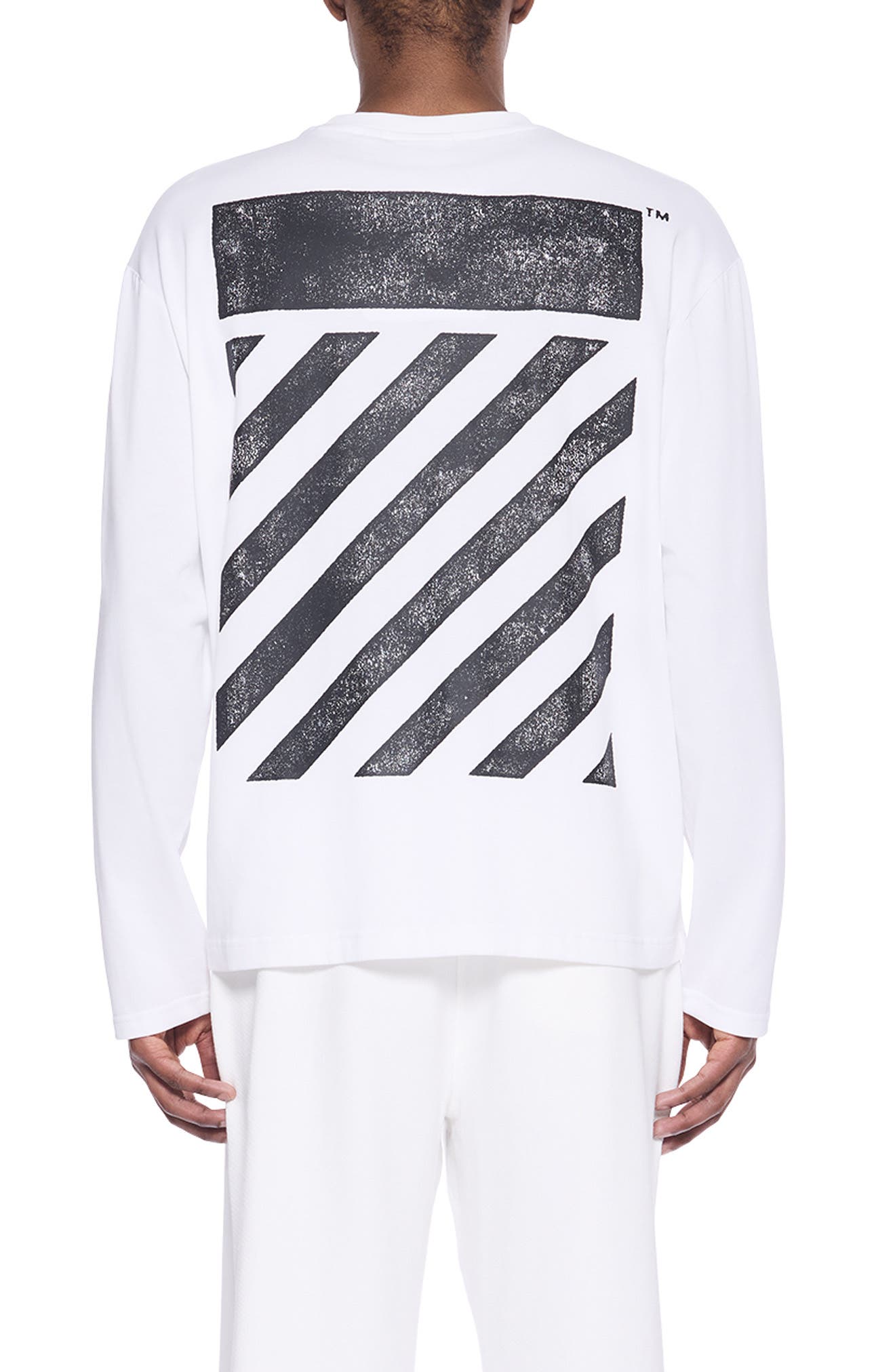 L/AB C/O OFF-WHITE Diagonal Stripe Logo Cotton French Terry Joggers ...