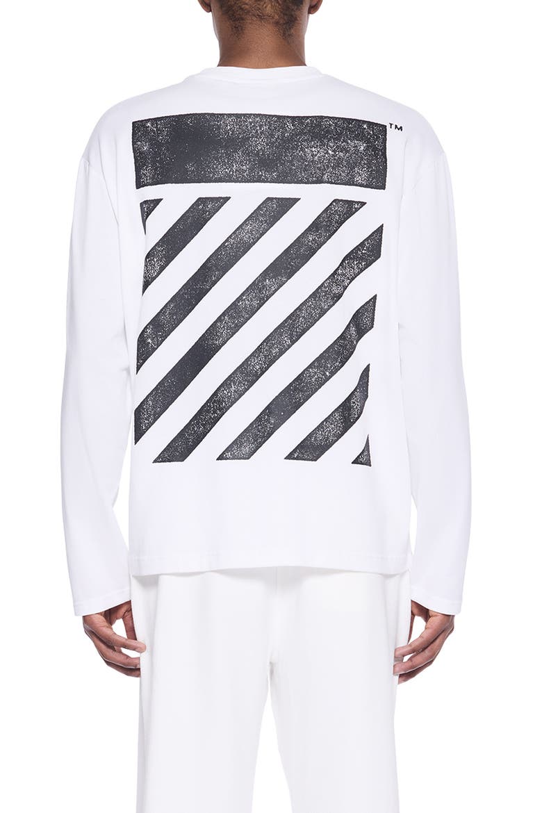 Diagonal Stripe Logo Cotton French Terry Joggers, Alternate, color, WHITE