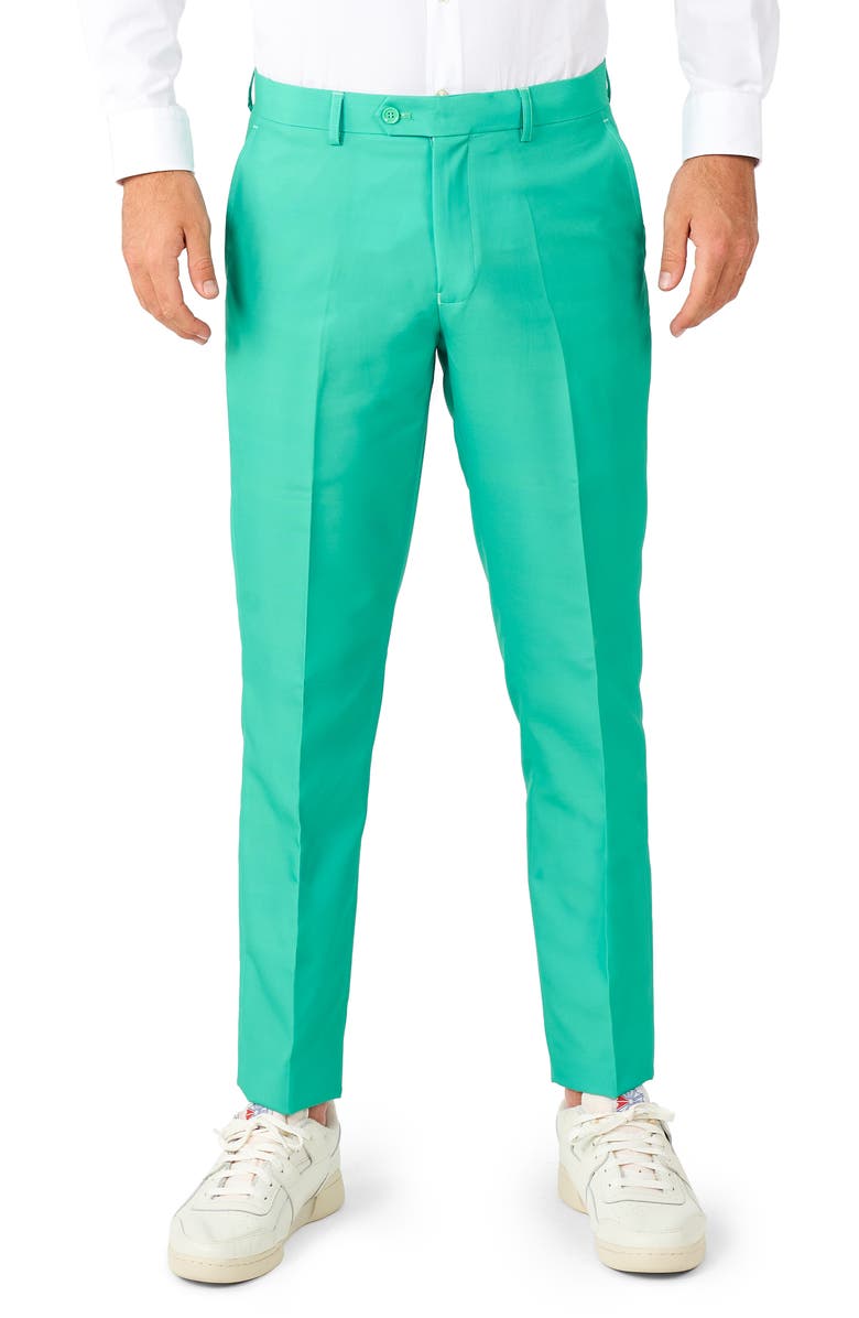 OppoSuits Trendy Turquoise Trim Fit Suit & Tie, Alternate, color, Green