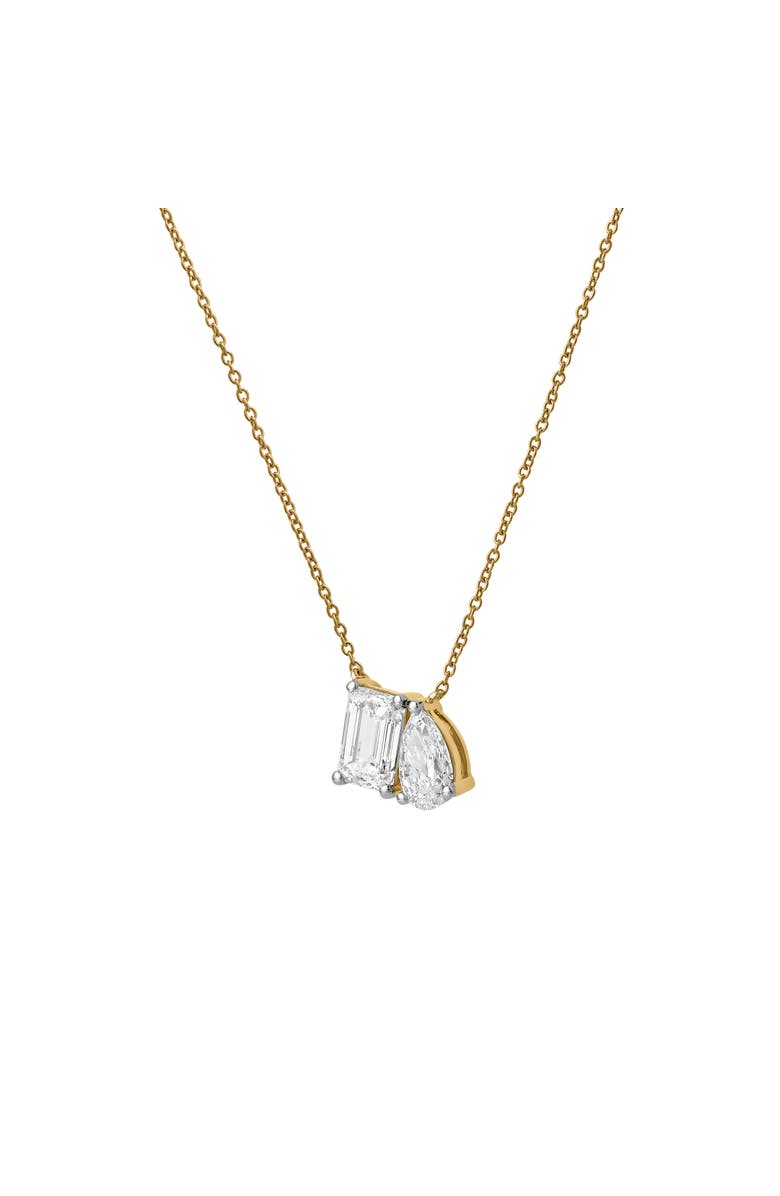 LuvMyJewelry Aurelia 14K Gold Lab Grown Diamond Toi Et Moi Necklace - 2 Ct, Alternate, color, 14K Yellow Gold
