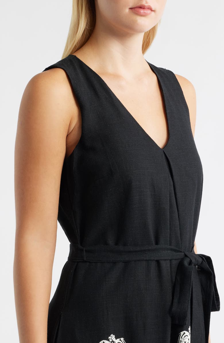 Halogen<sup>®</sup> Tie Waist Sleeveless Maxi Dress, Alternate, color, Rich Black