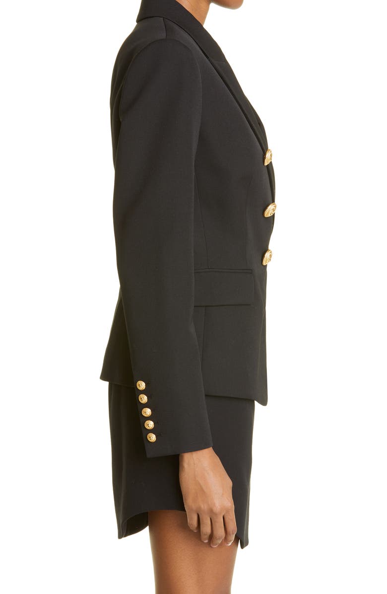 Balmain Wool Double Breasted Blazer, Alternate, color,