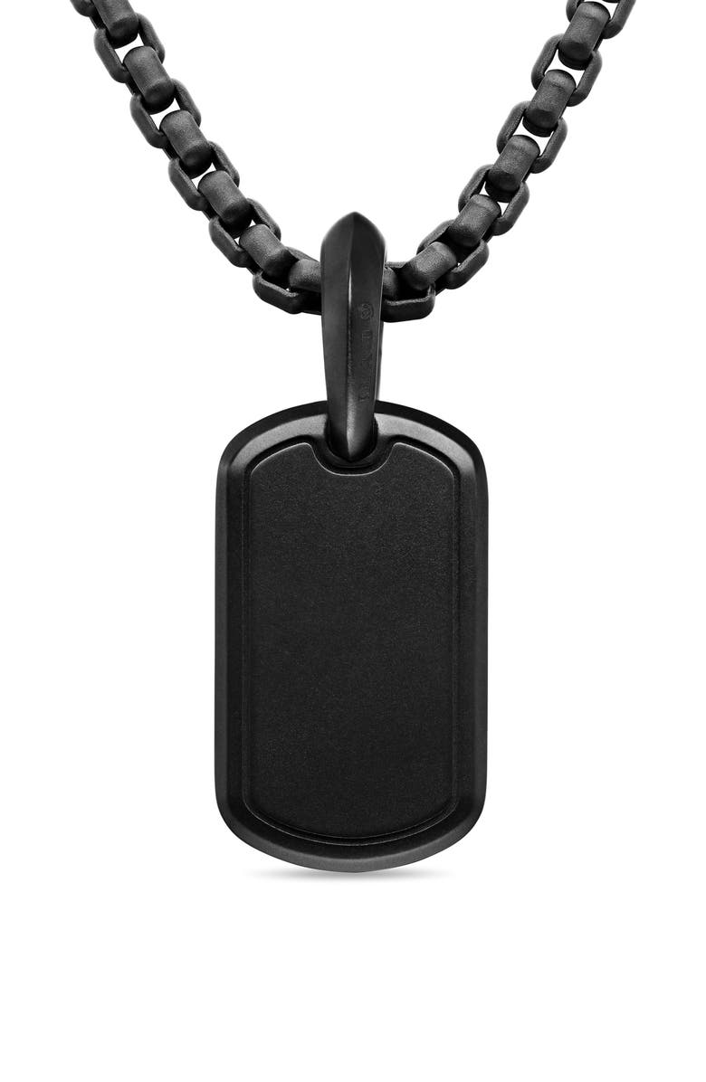 David Yurman Sculpted Cable Tag in Black Titanium, Alternate, color, 