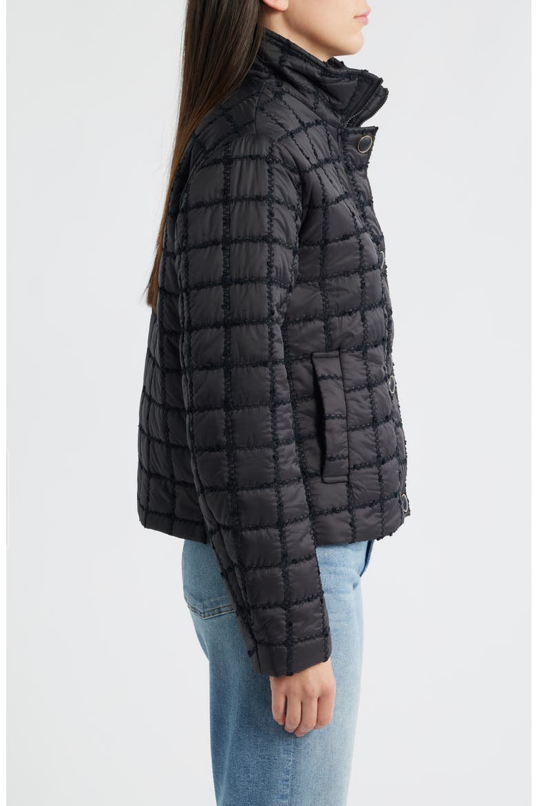 Short Puffer Jacket, Alternate, color, BLACK