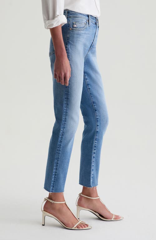 Shop Ag Mari Raw Hem Slim Straight Leg Crop Jeans