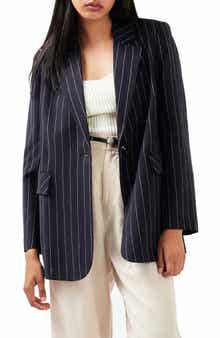 Belle & Bloom Love & Mercy Oversize Pinstripe Blazer