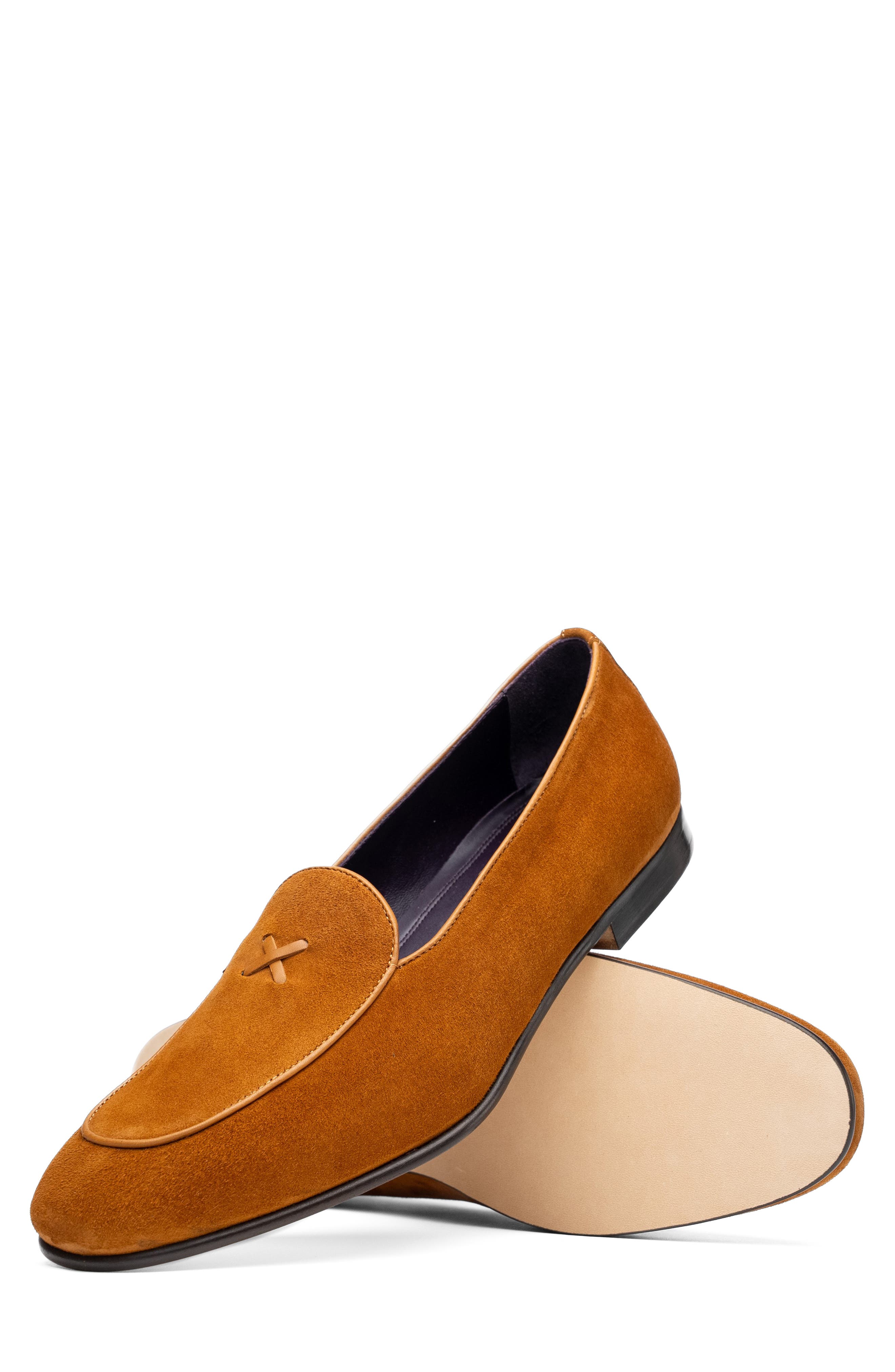 Italian 'X' Loafer, Alternate, color, COGNAC
