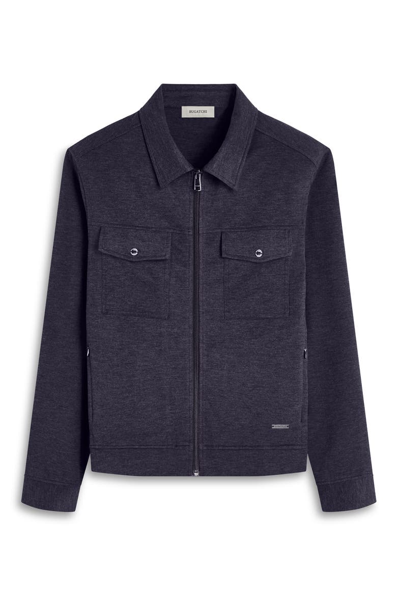 Soft Touch Zip Knit Shirt Jacket, Alternate, color, BLACK