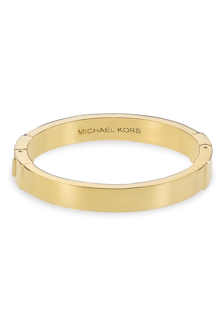 Michael Kors Hinged Bangle, Alternate, color, GOLD