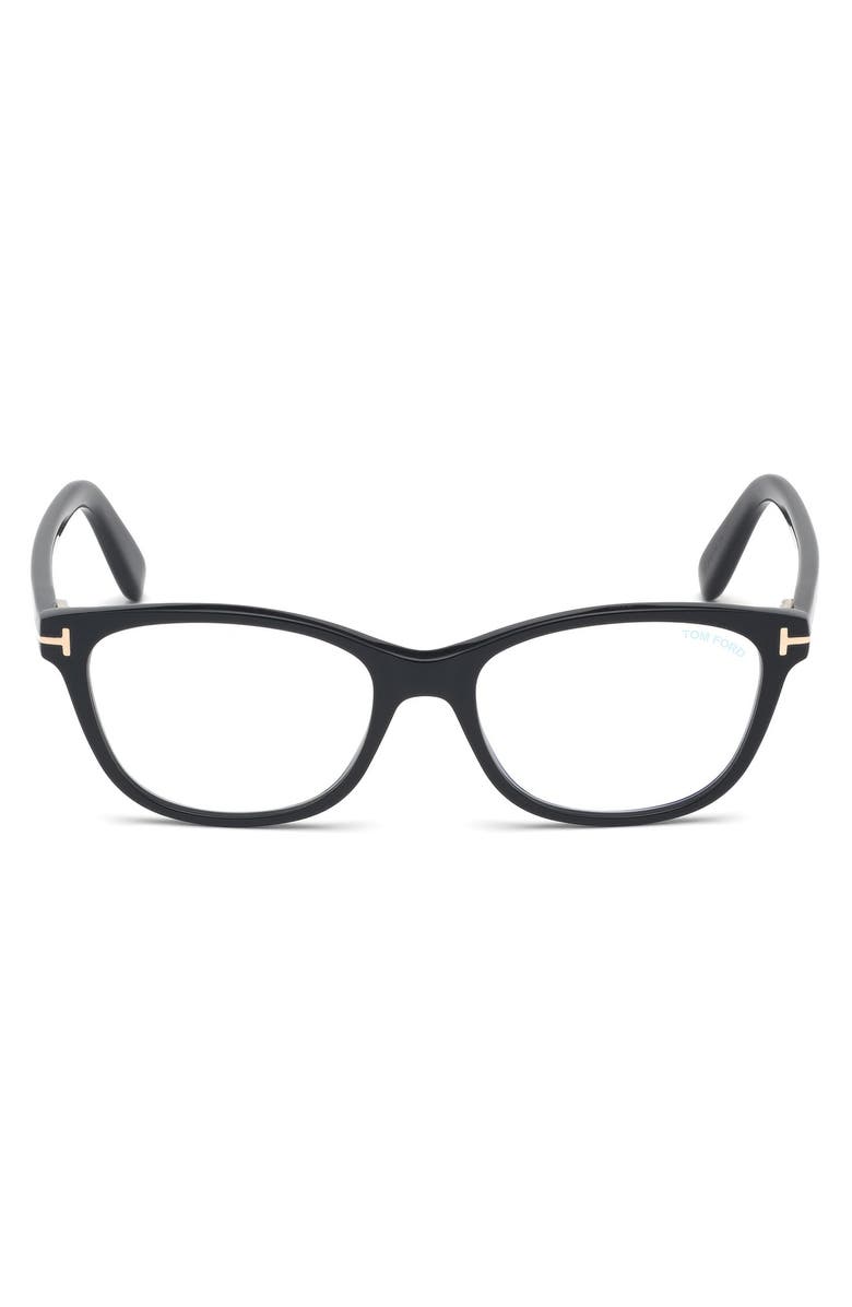 TOM FORD 50mm Square Blue Light Blocking Glasses, Main, color, 