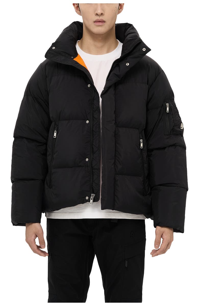 AlphaStyle Leverett Cropped Down puffer, Main, color, Black