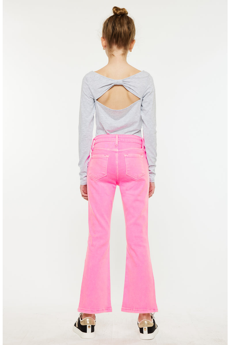 Bristol High Rise Kick Flare Jeans, Alternate, color, Pink